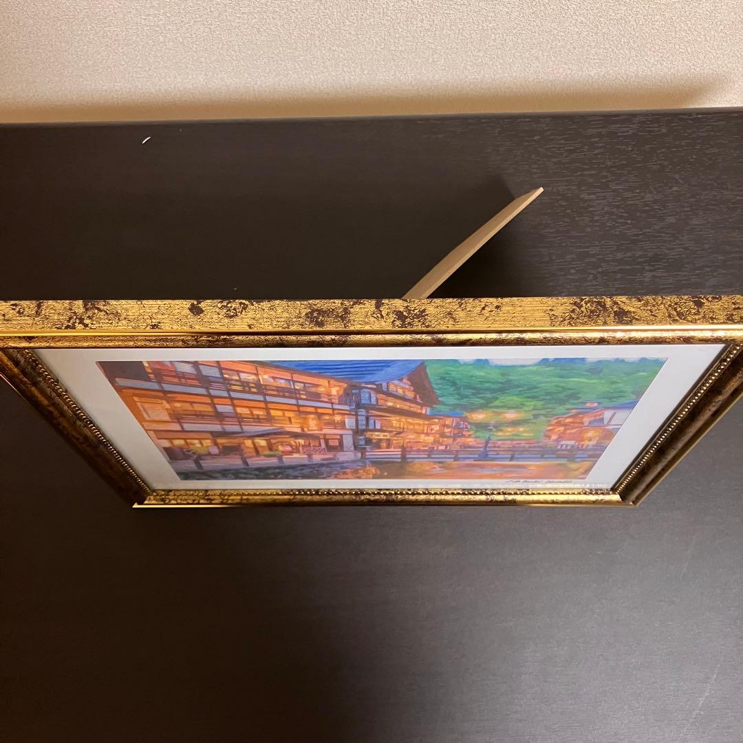 ジブリアート14 千と千尋の神隠しより「銀山温泉」32.7㎝×24.0㎝　額装品