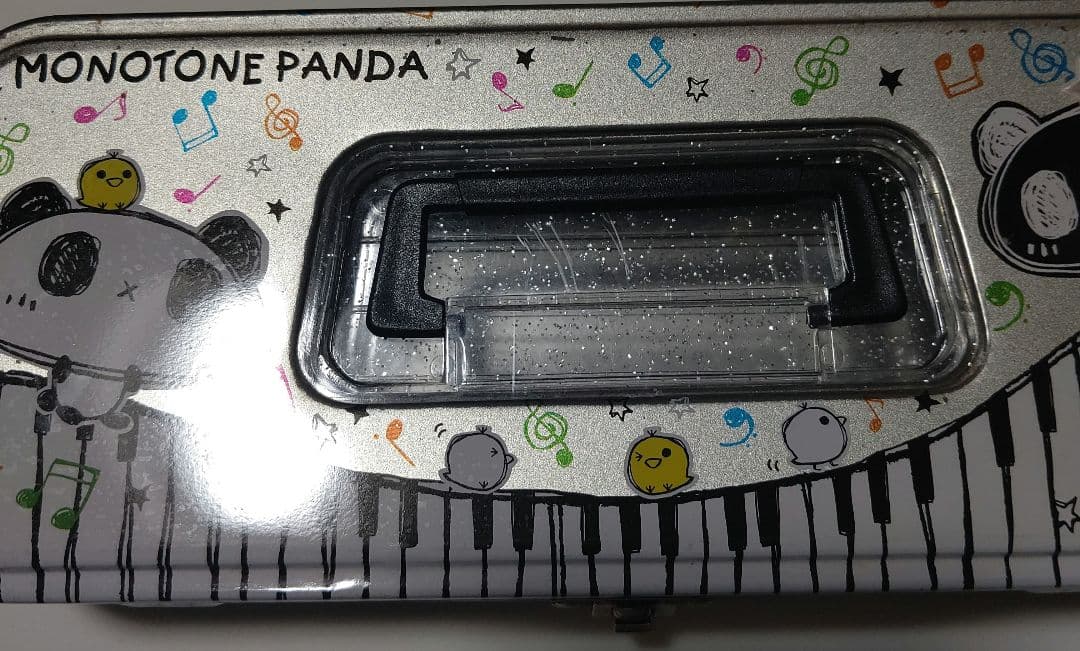 モノトーンパンダ 缶 ペンケース