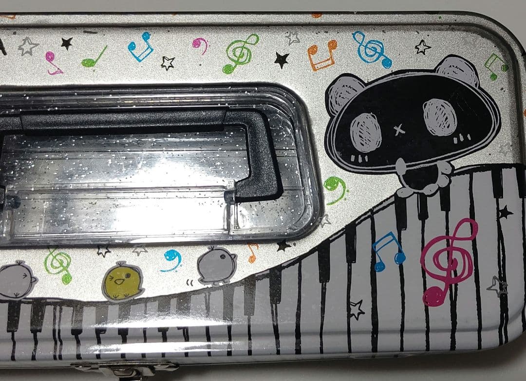 モノトーンパンダ 缶 ペンケース