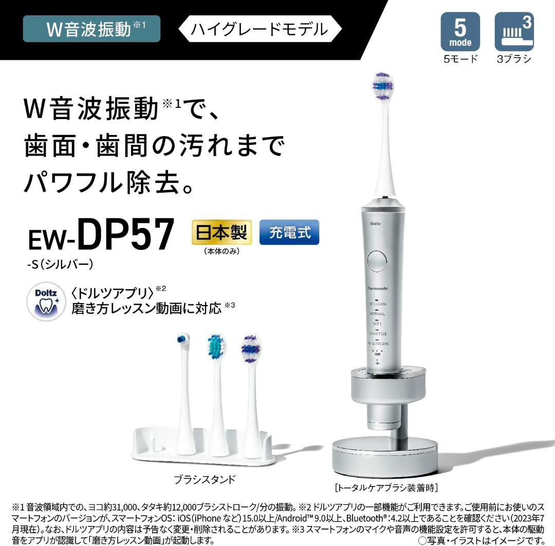パナソニック 音波振動ハブラシ ドルツ 海外両用 EW-DP57-S