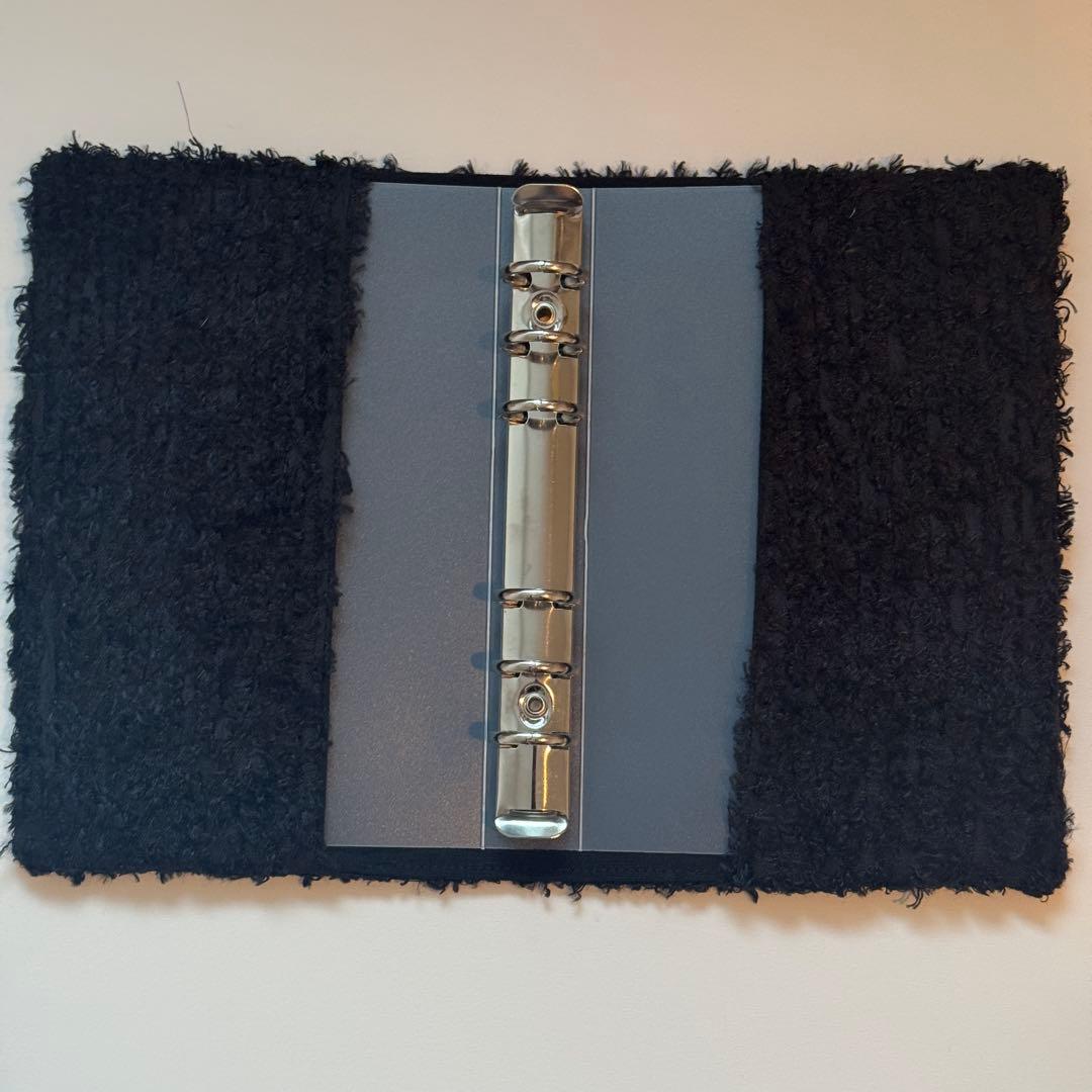 バインダーカバー　ブラック　ボア　A6 韓国　貯金