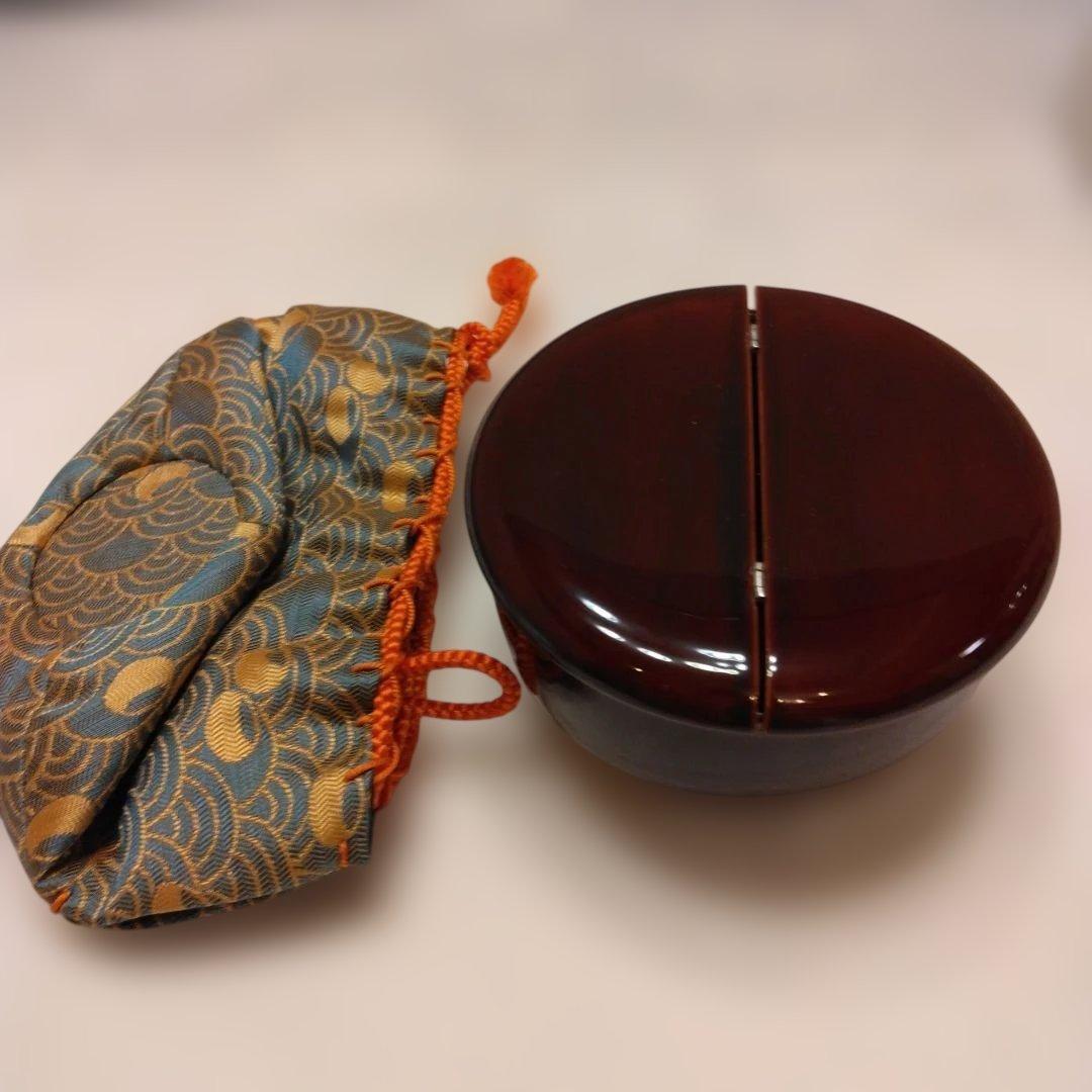 久世宗春 作 老松茶入 割り蓋茶器共箱 仕覆 壺々青海波 本歌写