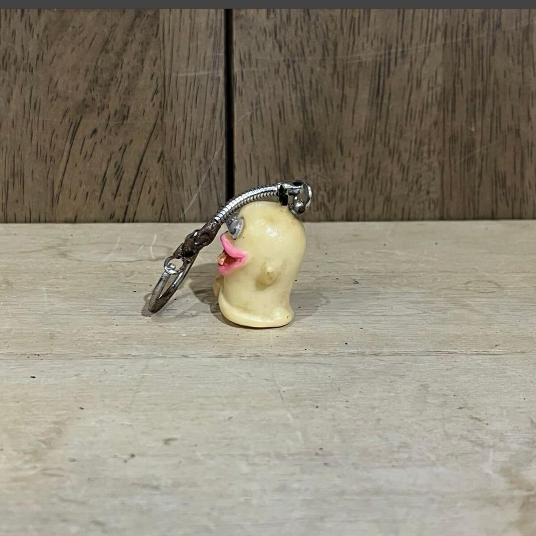 【アンティーク】昭和レトロ オバケのQ太郎 キーホルダー ポリ ソフビ パチ