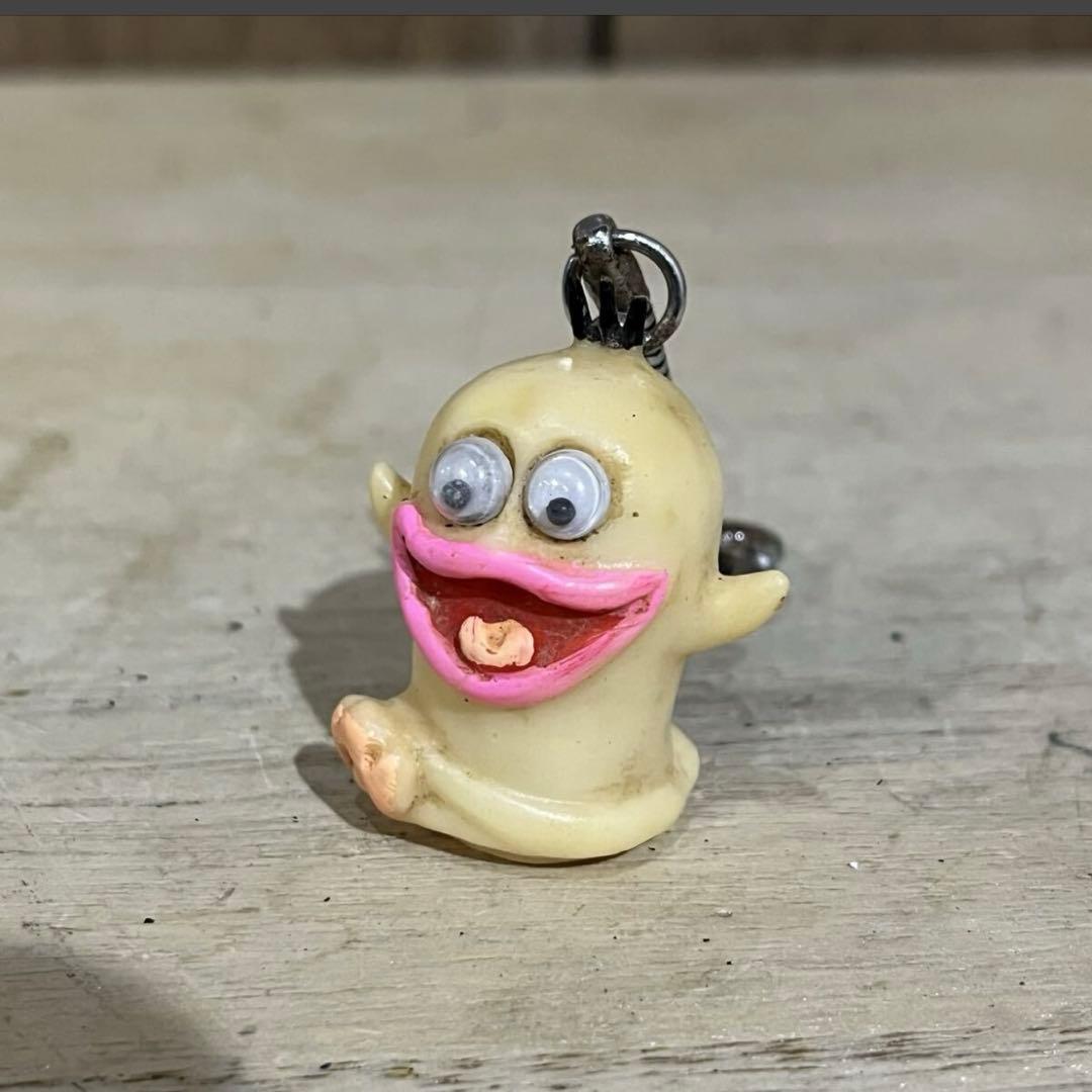 【アンティーク】昭和レトロ オバケのQ太郎 キーホルダー ポリ ソフビ パチ