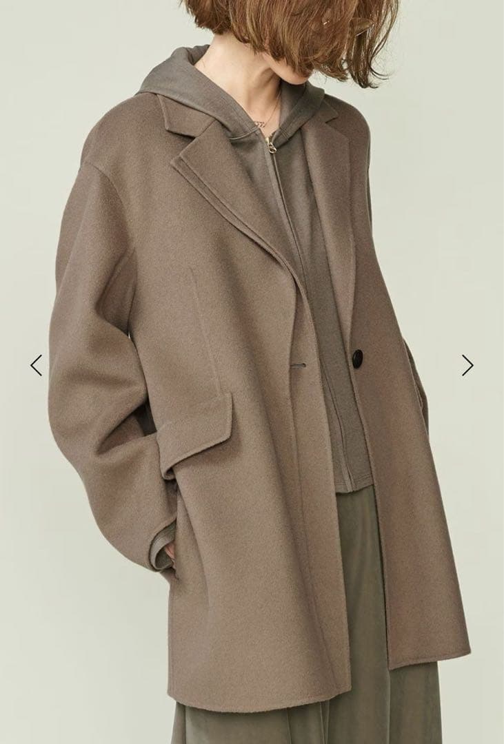 conteダブルラベルリバーコート美品