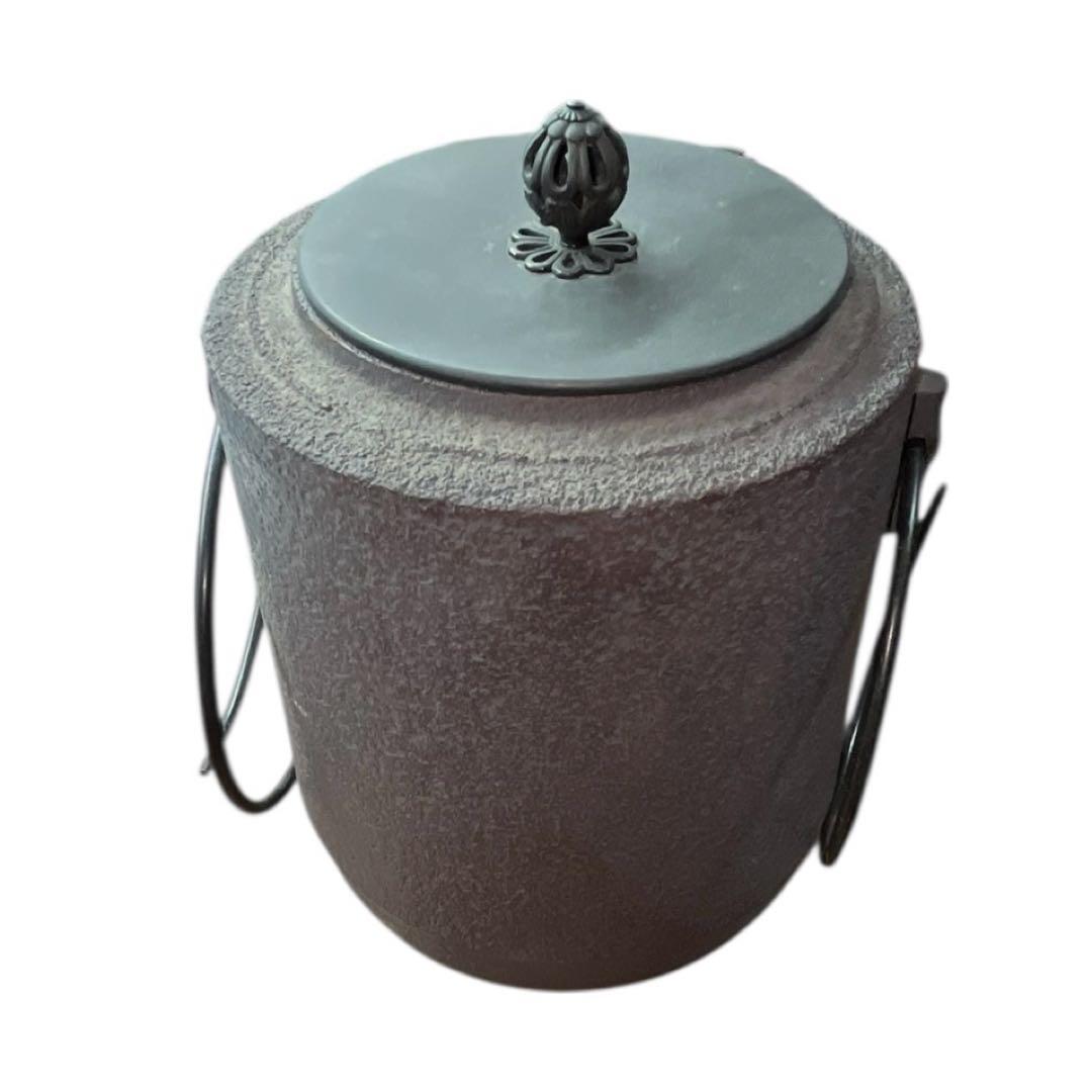 伝統工芸士 釜師 佐藤清光 作 筒釜 山形 清光堂 共箱・栞付 茶道具