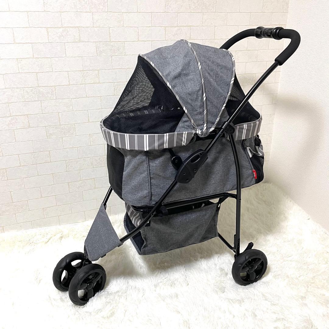 GEX わんわんカートスマートハンディ ストライプグレー