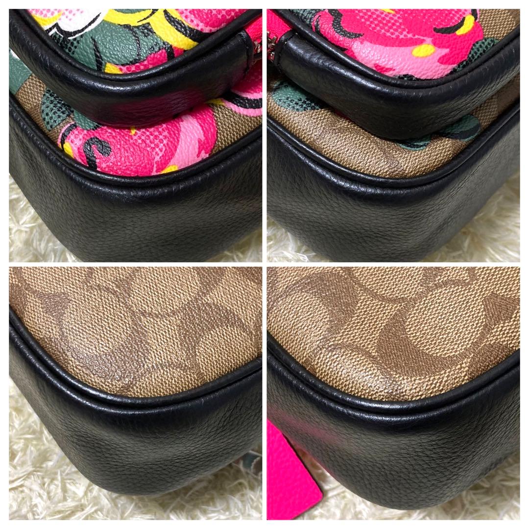 【極美品】COACH コーチ ショルダーバッグ 現行モデル レザー フラワー