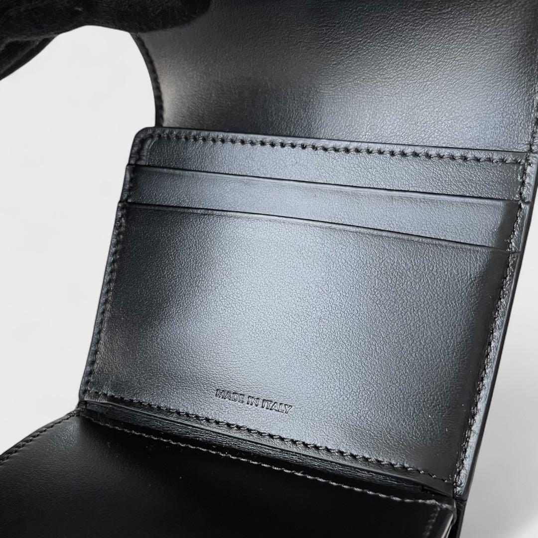 現行モデル 美品 セリーヌ コンパクトウォレット 三つ折り財布 セーズ ブラック