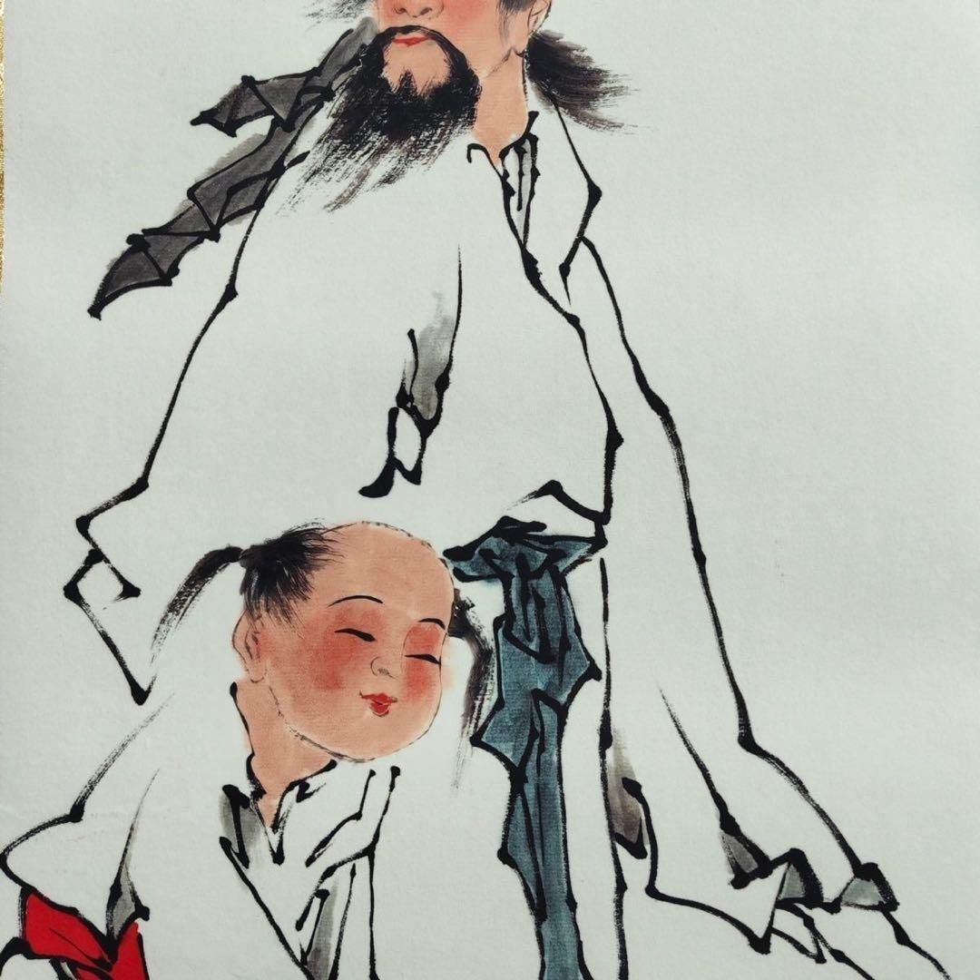 人物画 范曾 四条屏 掛け軸セット 防伪タグ付き／中国美術／床の間・和室装飾