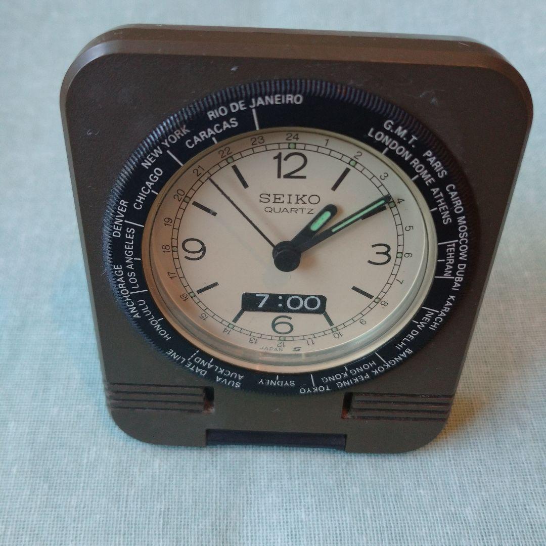 【ビンテージ】SEIKO トラベルクロック 世界時計 アナログ