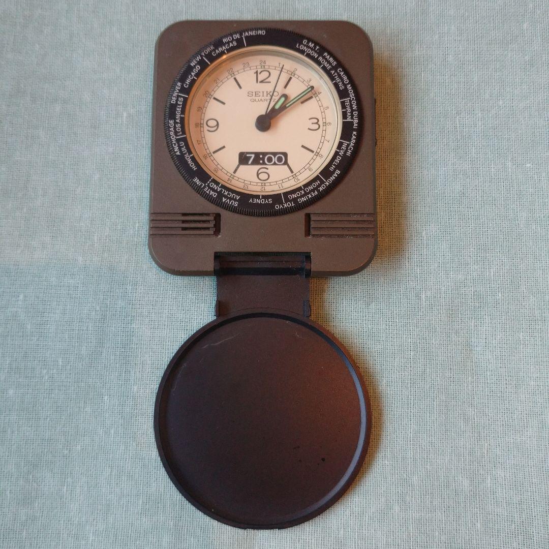【ビンテージ】SEIKO トラベルクロック 世界時計 アナログ