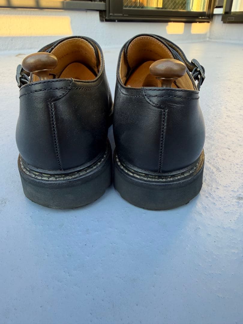 【未使用】 パラブーツ ウィリアム ダブルモンクシューズ UK8 ブラック