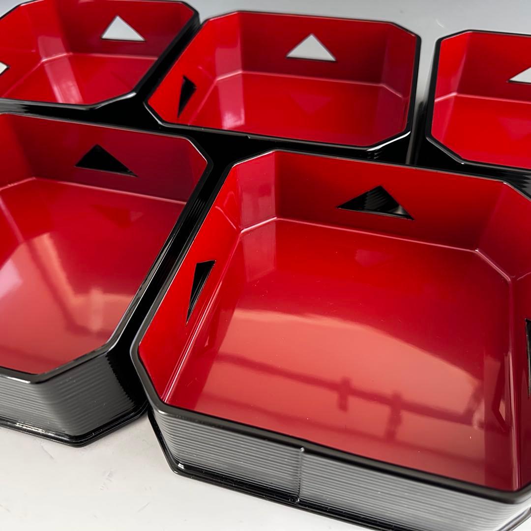 茶道具　即中斎好写　鱗透　五重　縁高　菓子器　熊谷秀穂　共箱　漆器　濃茶　茶事