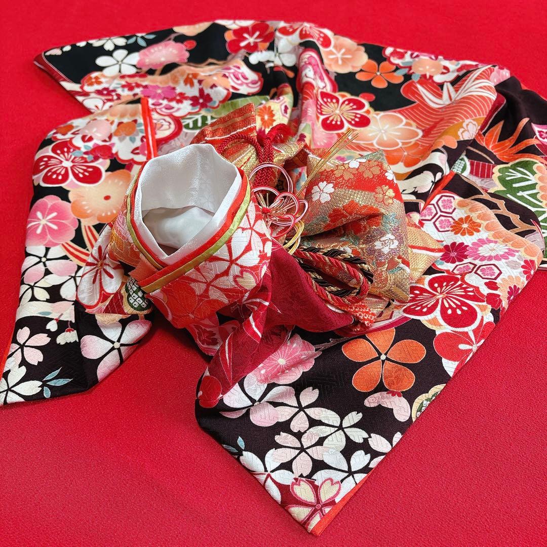 即納✨犬の着物 犬用本格大振袖 M お引き摺り 古典柄 正絹 松竹梅