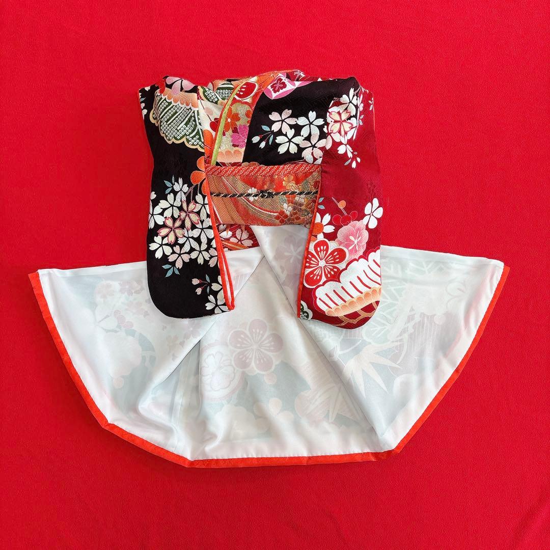 即納✨犬の着物 犬用本格大振袖 M お引き摺り 古典柄 正絹 松竹梅