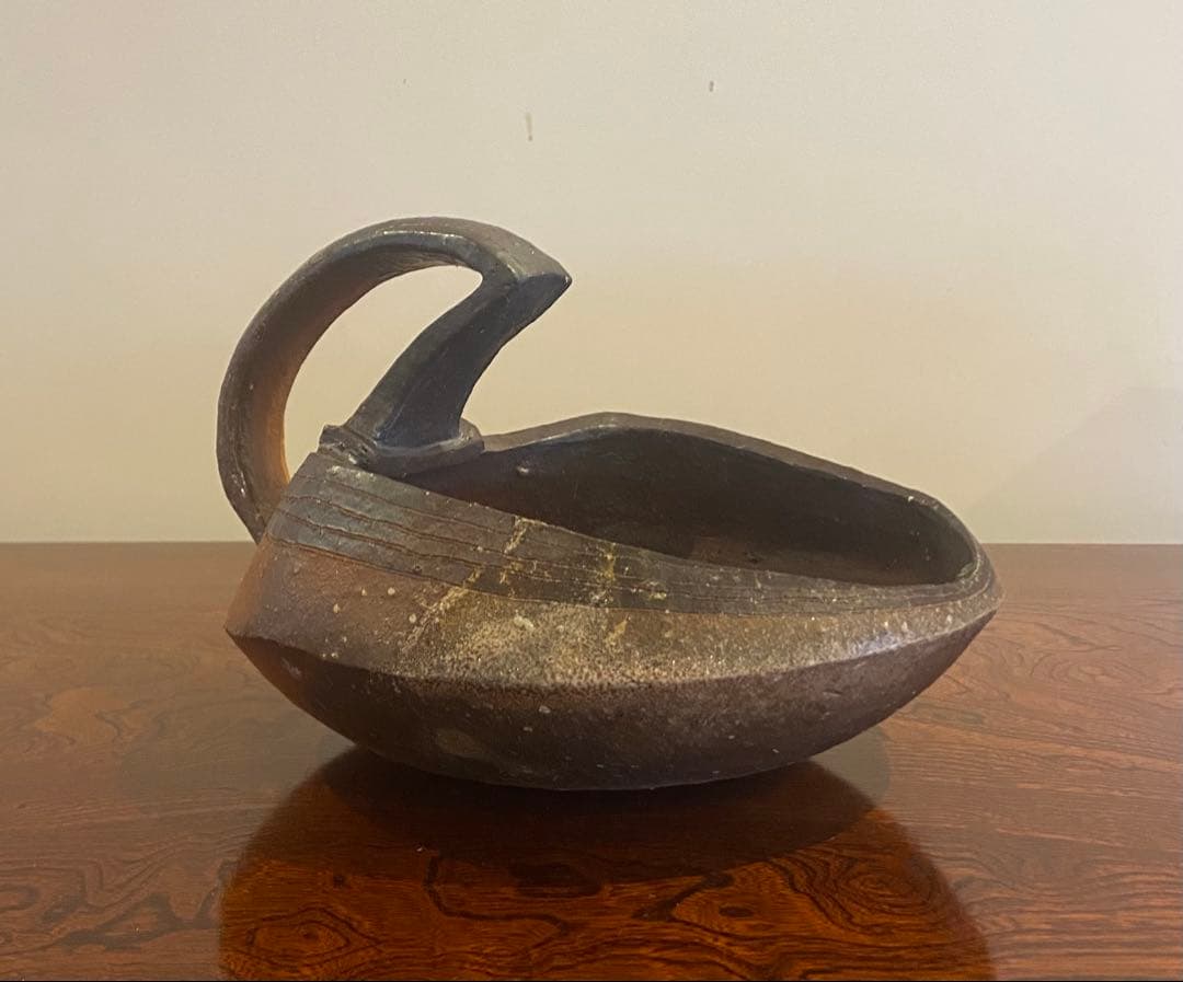 伊賀焼　小島憲二作　手付鉢　M242