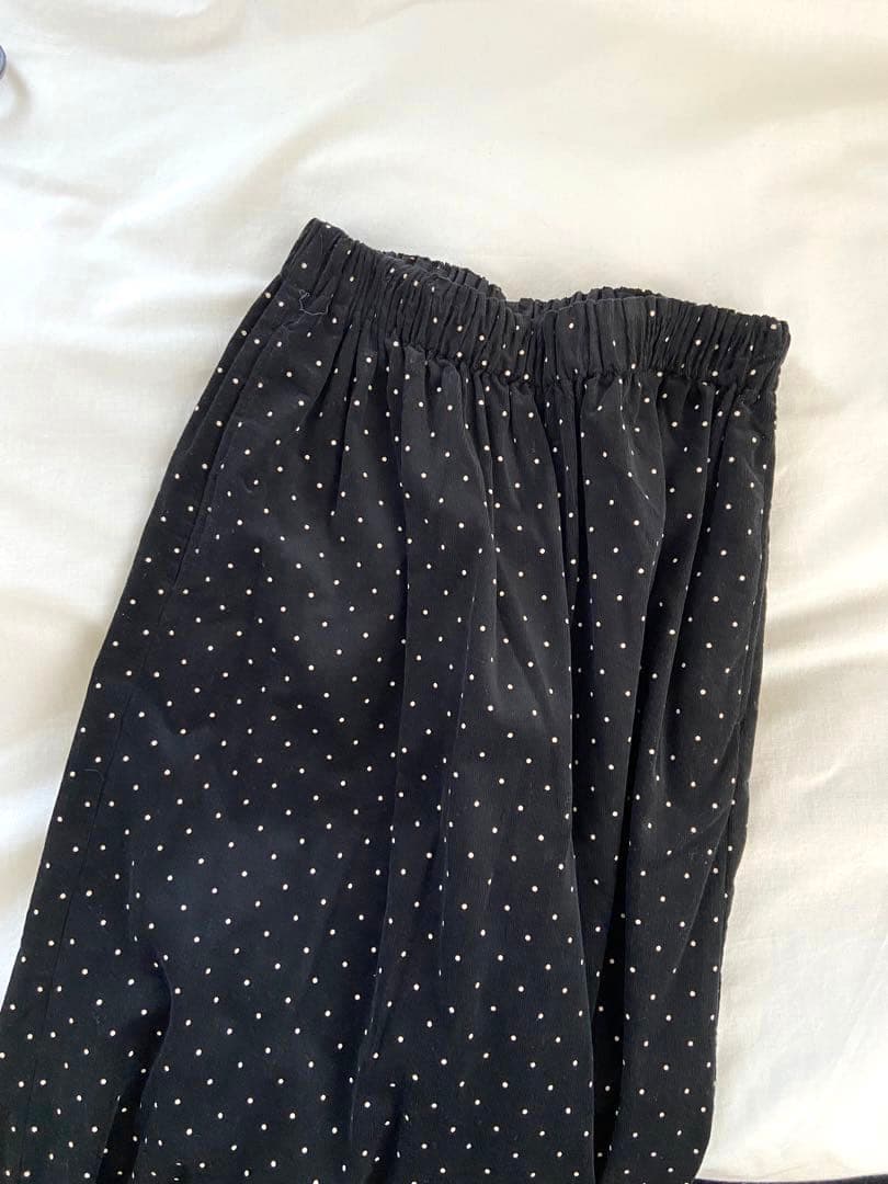 かぐれ　新品　ドットコーデュロイワイドパンツ