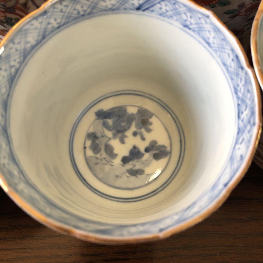 骨董☆色絵古伊万里金彩向付☆5客☆