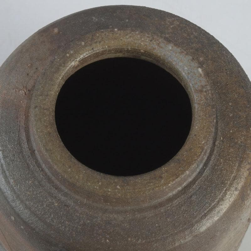 茶道具　備前焼　伊勢崎紳作　肩衝茶入　仕覆二点付　共箱　C　9774