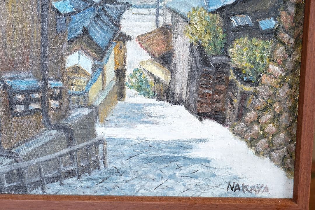 尾道　油絵　F15号　額縁付き