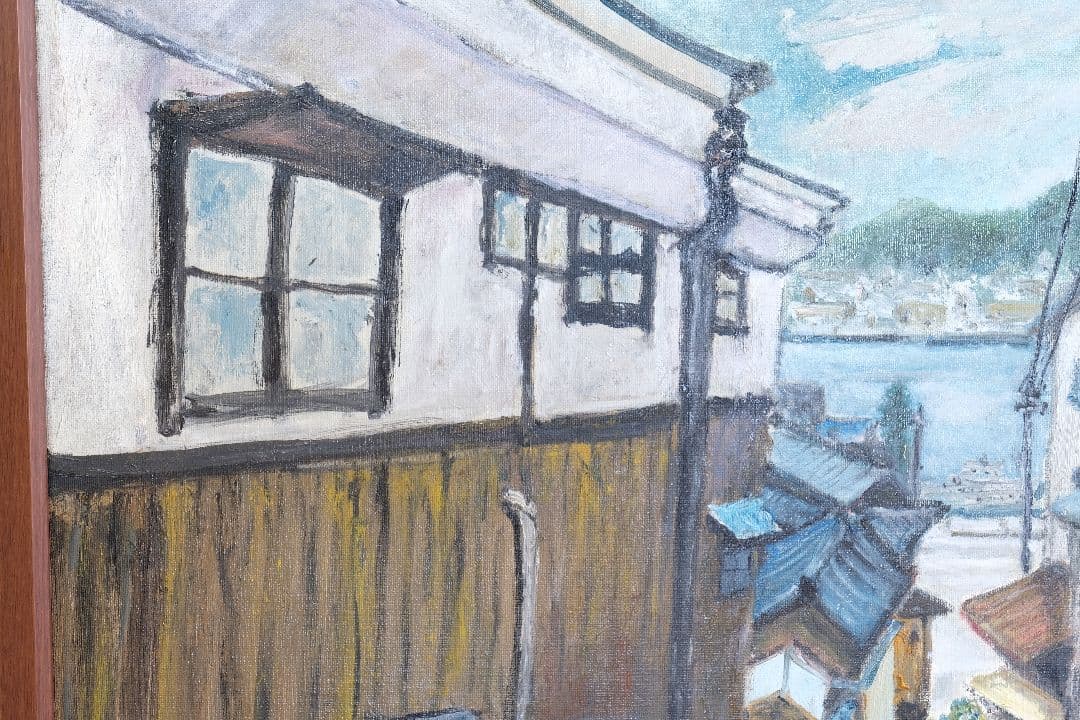 尾道　油絵　F15号　額縁付き