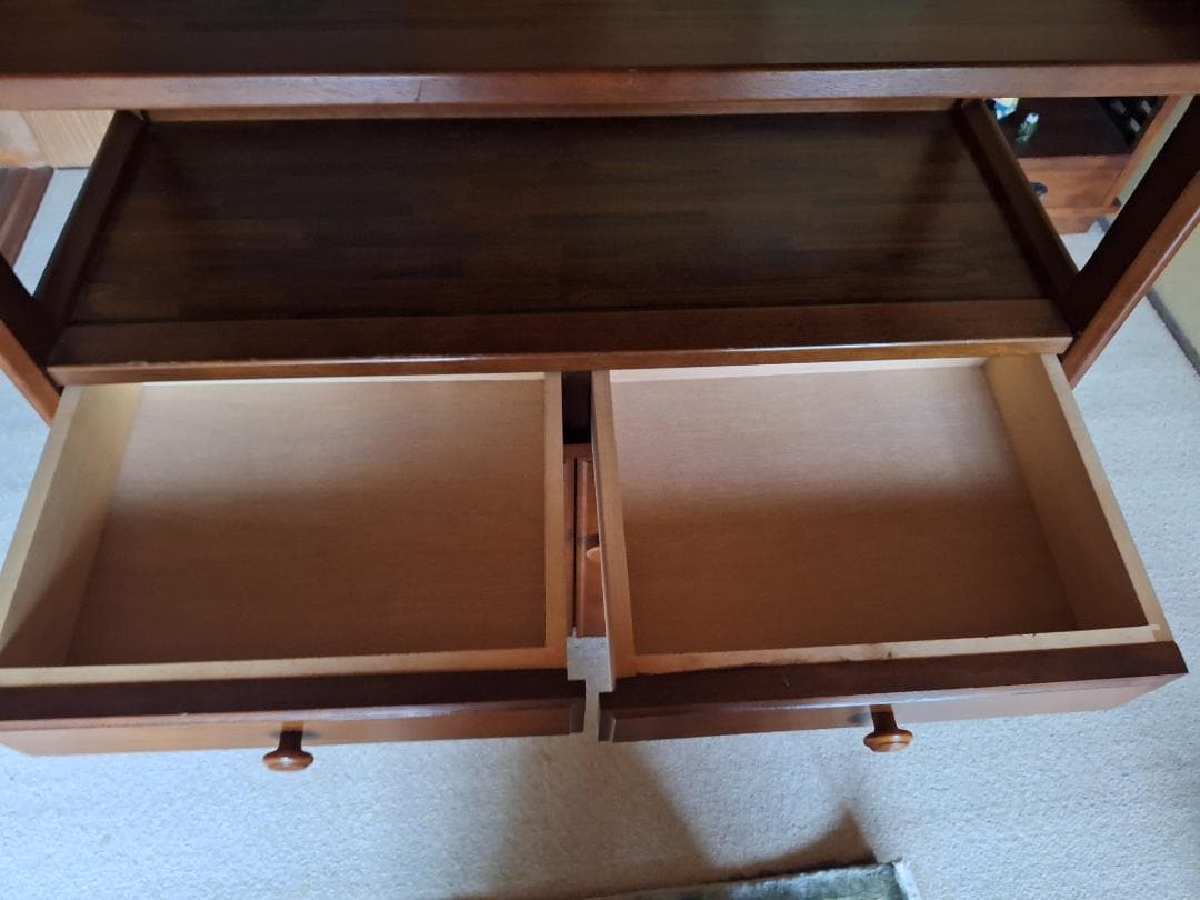 美品！Karimoku カリモク家具 木製 電話台 キャビネット 飾り棚