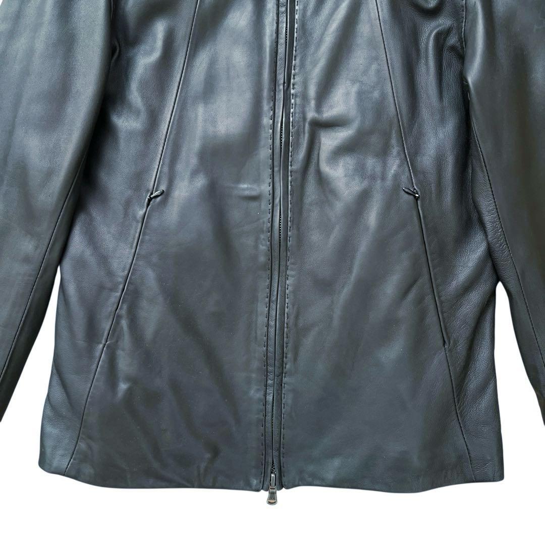 RETRO GRADE　ハイネックレザージャケット　シングルライダース　羊革　L