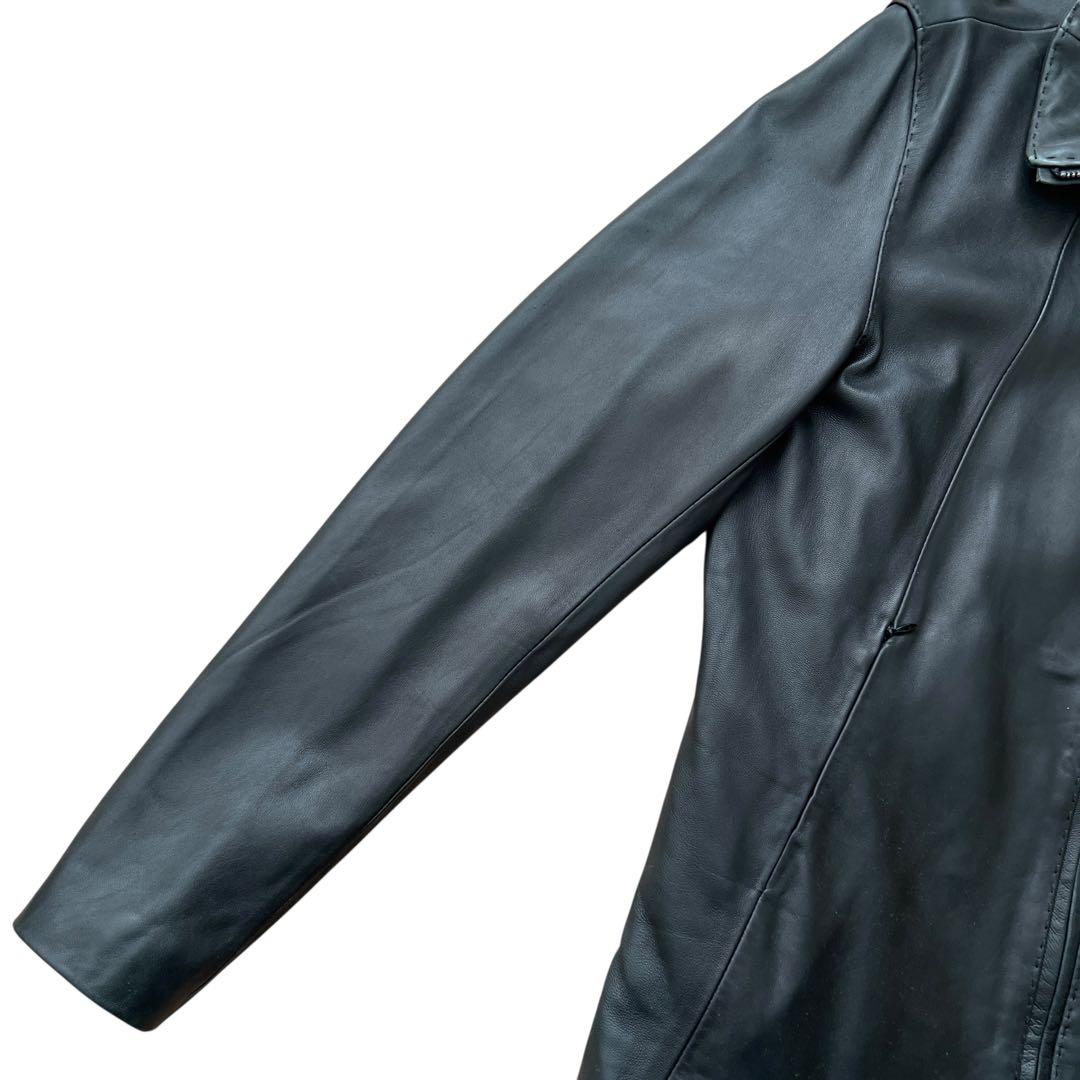 RETRO GRADE　ハイネックレザージャケット　シングルライダース　羊革　L