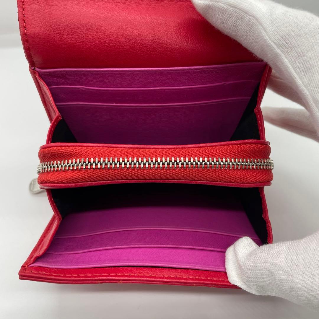 【美品】 DIOR クリスチャンディオール レディディオール レザー 折り財布