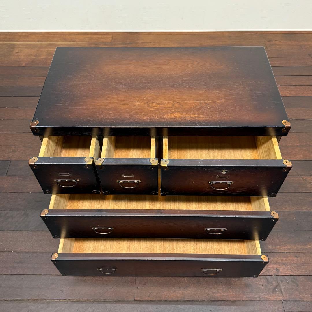 H110K63a 和製アンティーク 和箪笥 3段