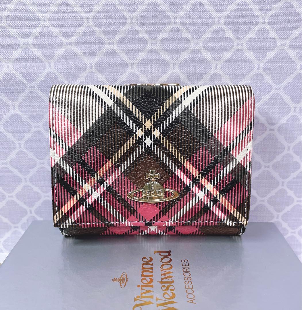【可愛すぎ♡新品】可愛い ヴィヴィアン・ウエストウッド 三折り財布チェック