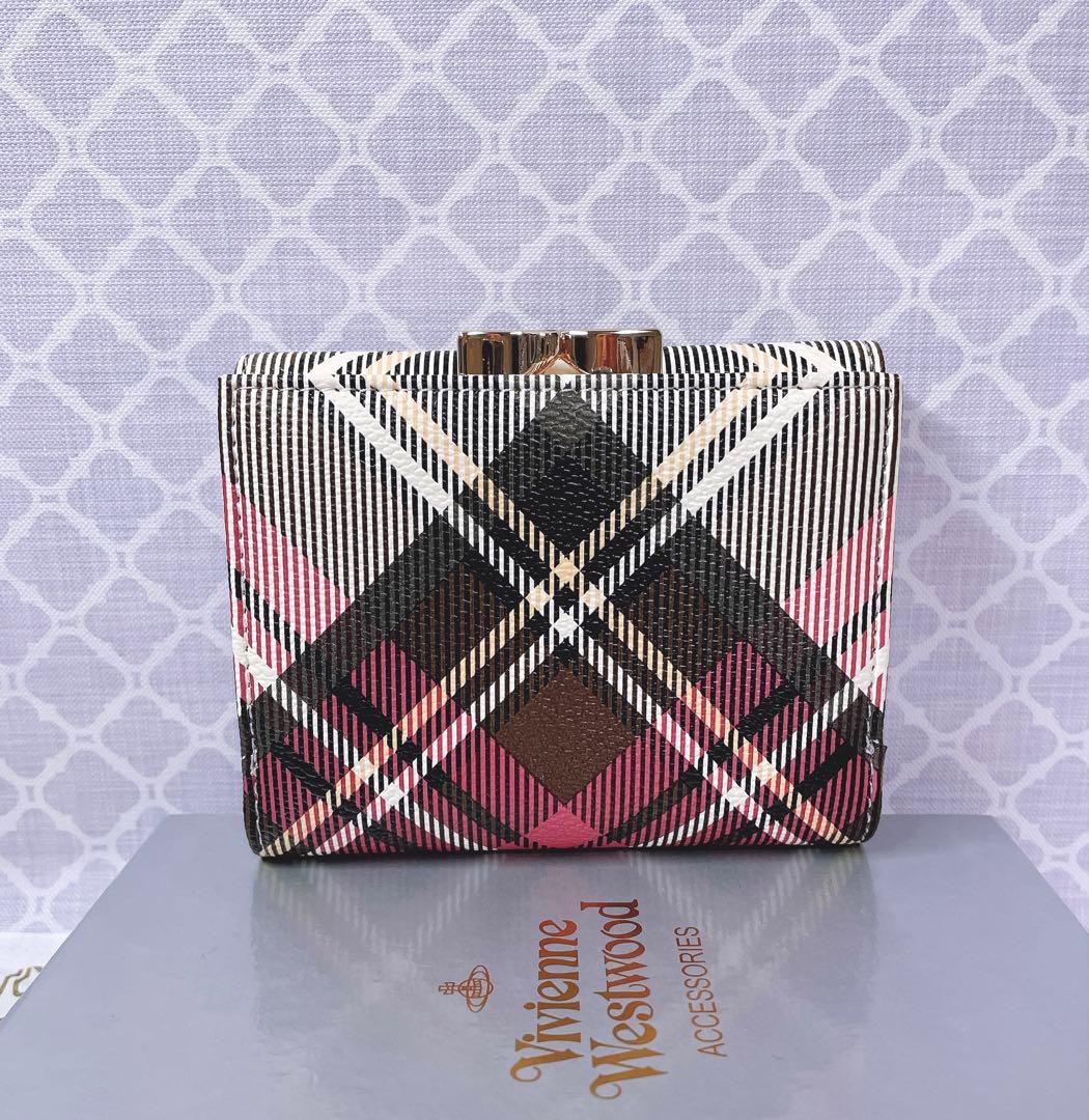 【可愛すぎ♡新品】可愛い ヴィヴィアン・ウエストウッド 三折り財布チェック