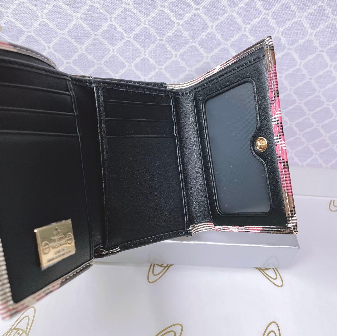 【可愛すぎ♡新品】可愛い ヴィヴィアン・ウエストウッド 三折り財布チェック