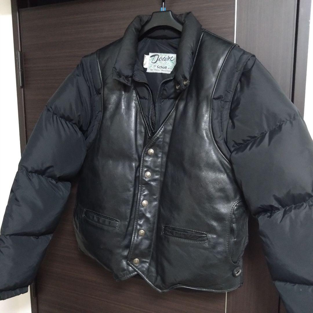 Osa Schott レザー×ダウン 2WAY ジャケット サイズ40