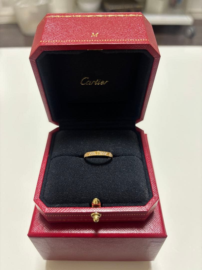 カルティエ ラブリング ミニ パヴェ ダイヤ イエローゴールド 50
