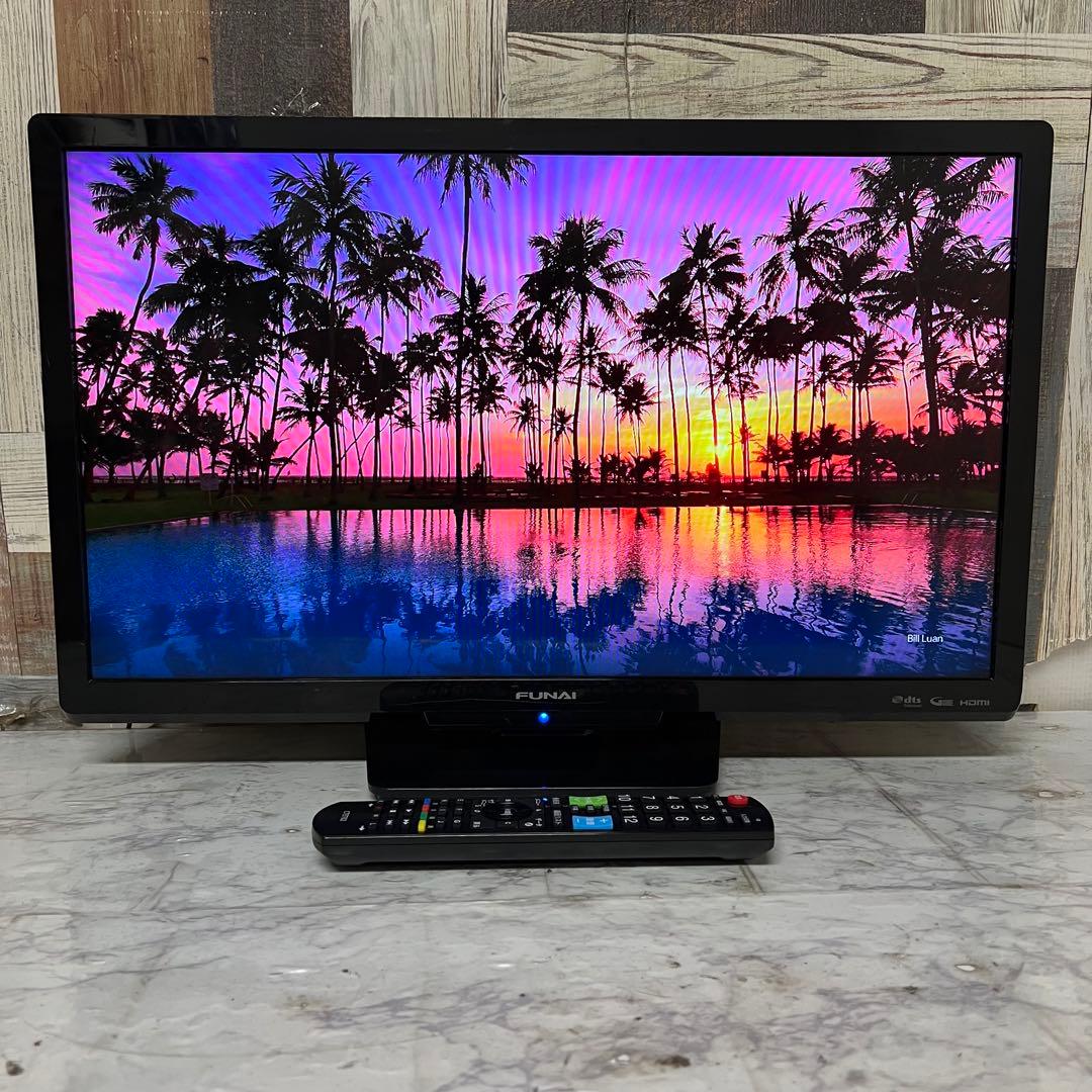 即日受渡❣️全国送料込フナイ24型液晶TV500GB録画機能内蔵。新品リモコン付