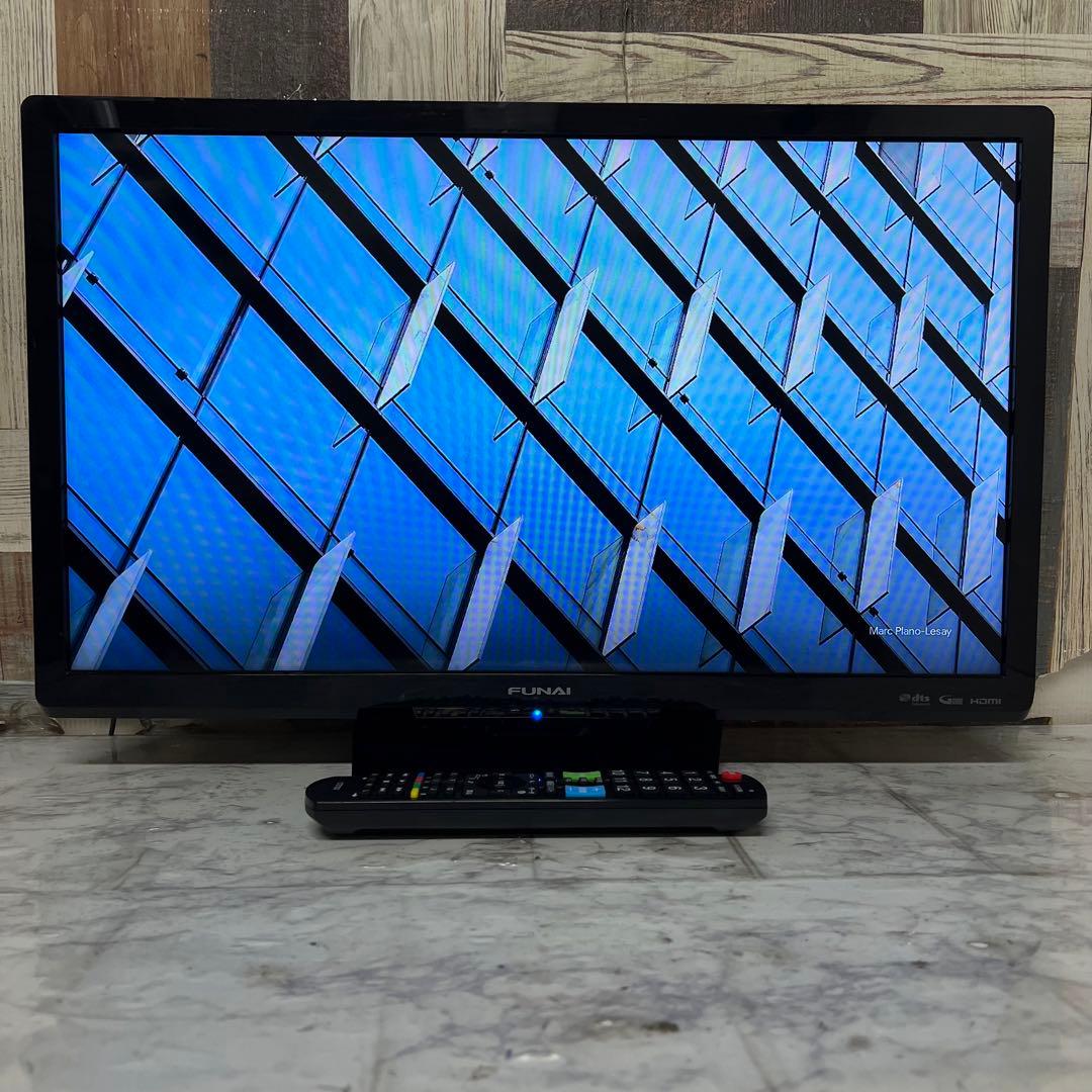 即日受渡❣️全国送料込フナイ24型液晶TV500GB録画機能内蔵。新品リモコン付