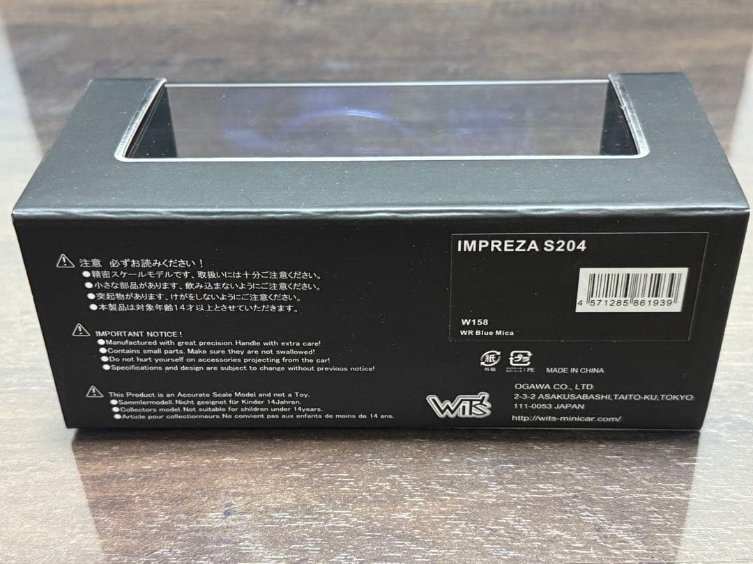 WIT'S 1/43 スバル インプレッサS204 ミニカー