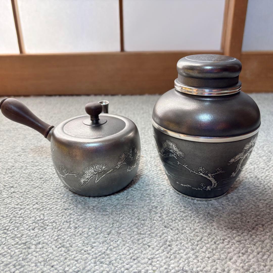 錫器 急須＆茶壺 桐箱付き 未使用品 後藤銅器店