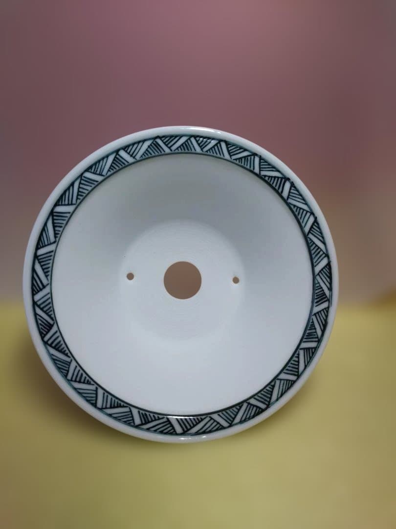 風景画の漆器、盆栽鉢