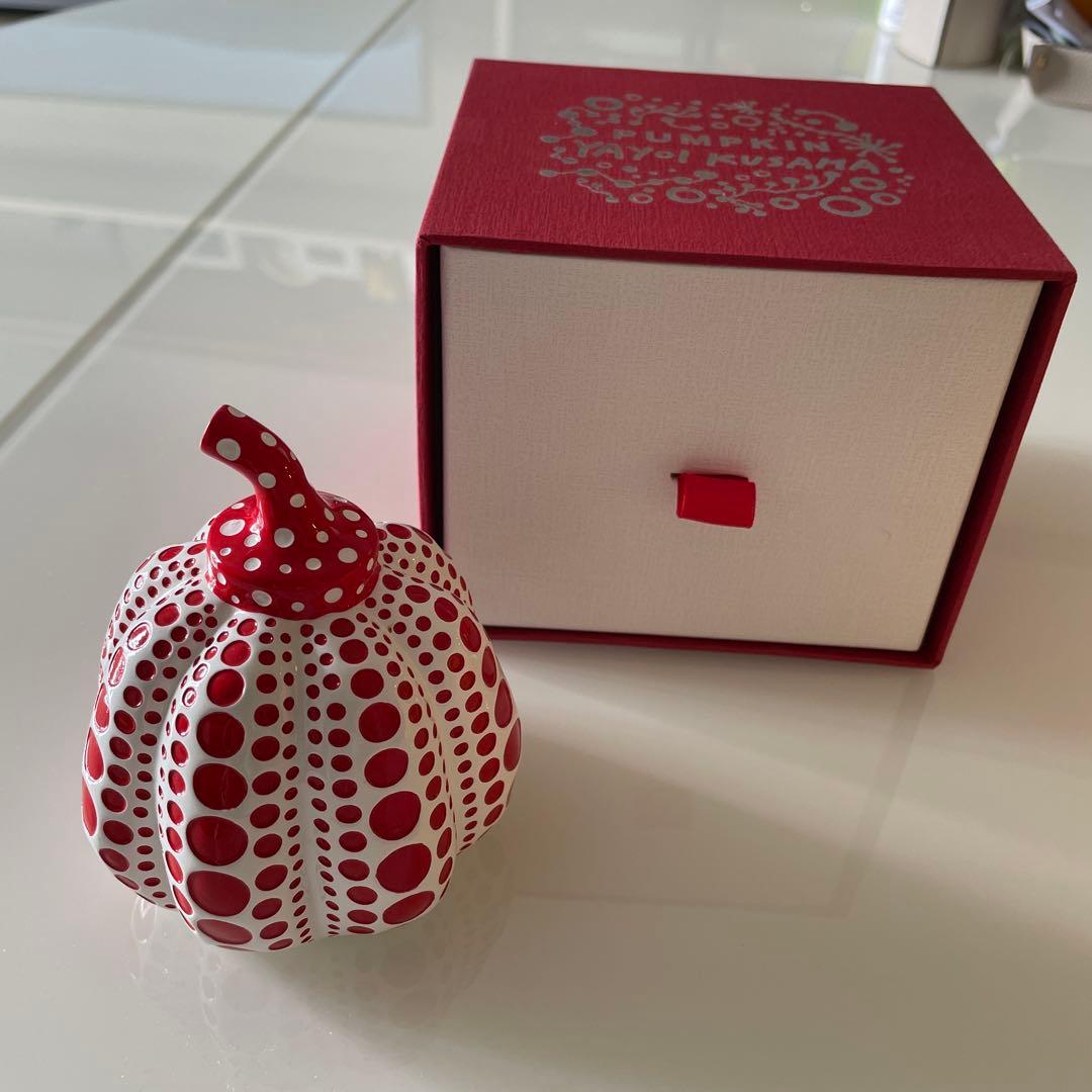 草間彌生 カボチャオブジェ・ペイパーウエイト赤白