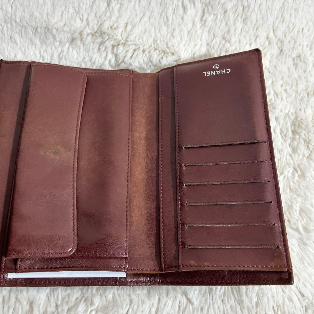 CHANEL ココマーク ラムスキン マトラッセ 三つ折り 長財布