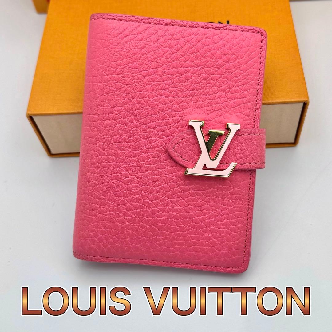 ルイヴィトン ヴェルティカル ウォレット コンパクト 折り財布 ピンク