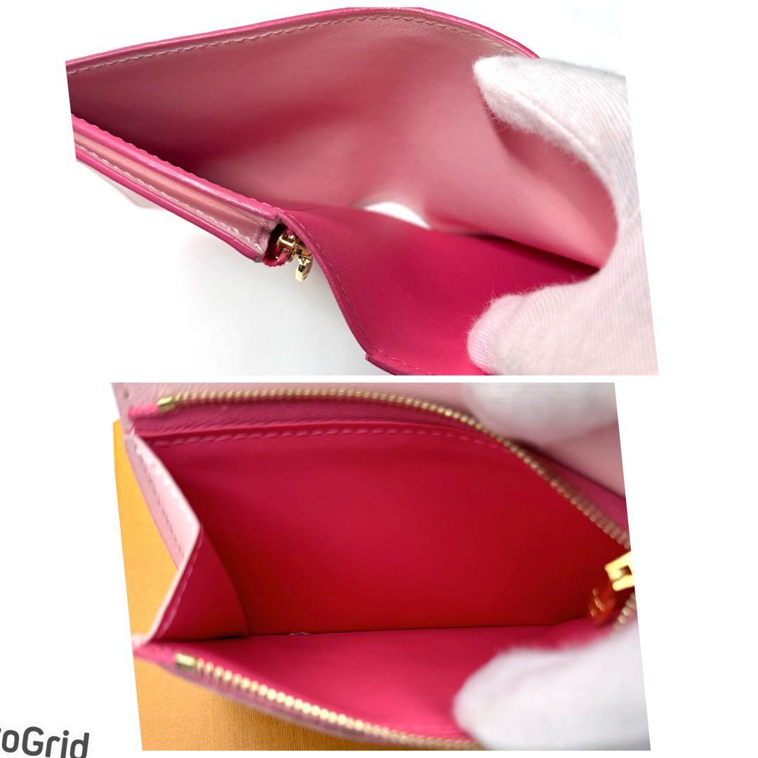 ルイヴィトン ヴェルティカル ウォレット コンパクト 折り財布 ピンク