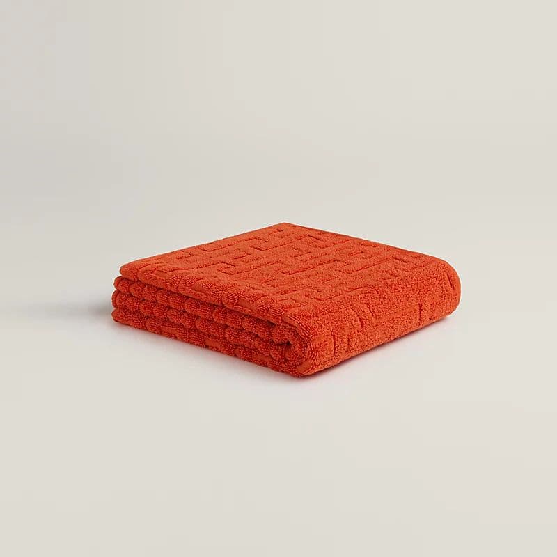 HERMES オレンジ フェイスタオル《ステアーズ》