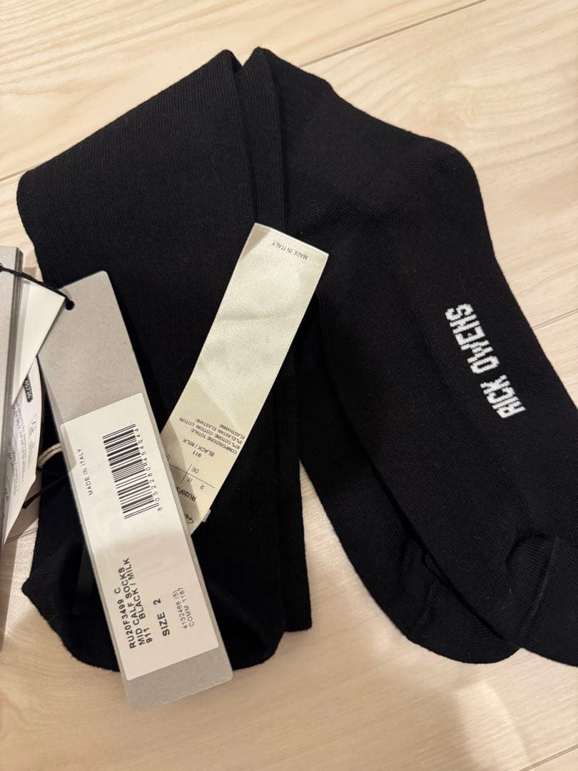 新品 Rick Owens ロングソックス　黒　サイズ2 リックオウエンス