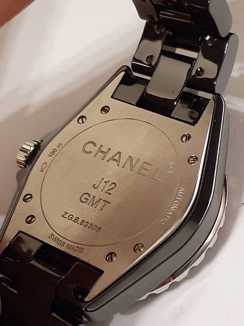 シャネル H3102 J12 GMT 黒セラミック 自動巻き メンズ腕時計