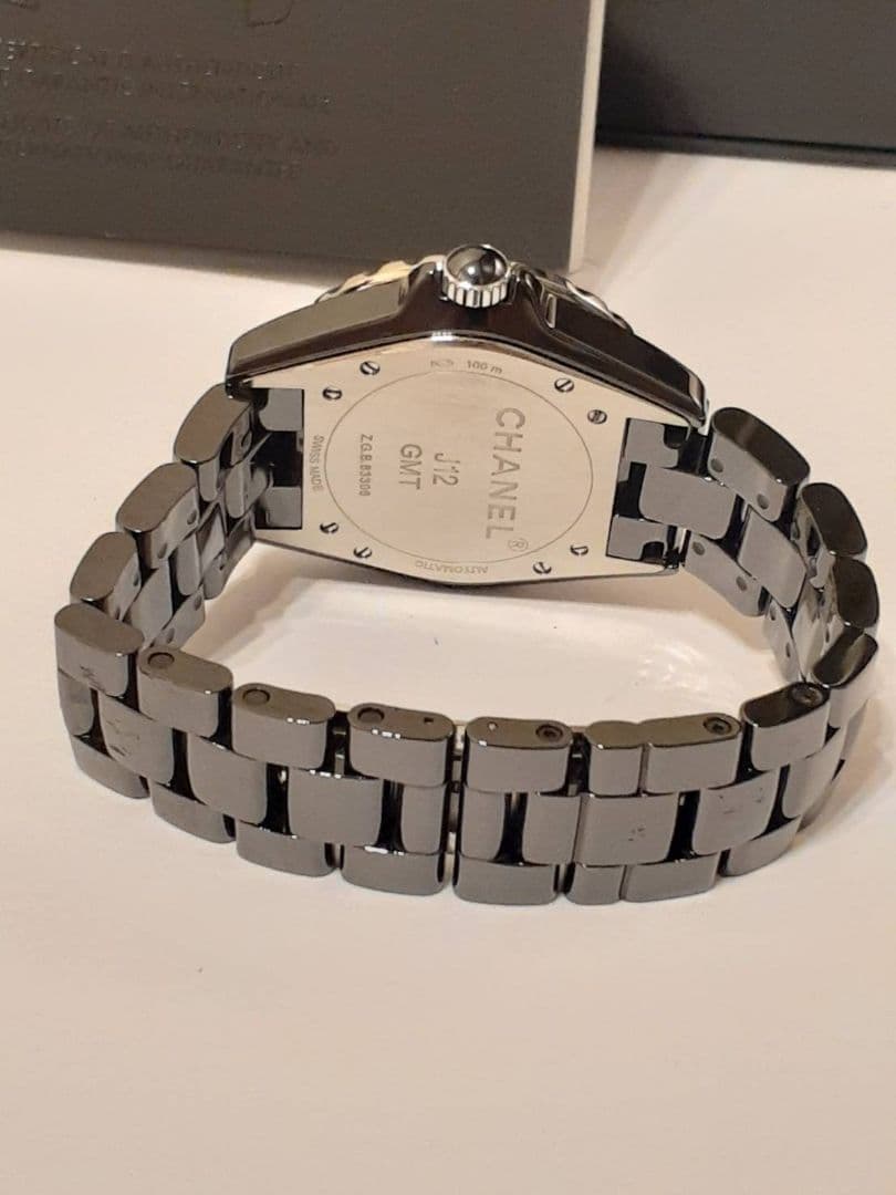 シャネル H3102 J12 GMT 黒セラミック 自動巻き メンズ腕時計