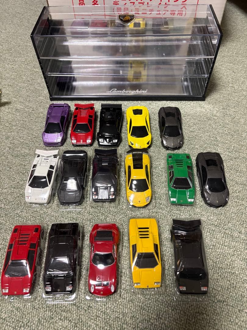 Lamborghini ミニカーセット 透明ケース付缶コーヒー景品商品16種類